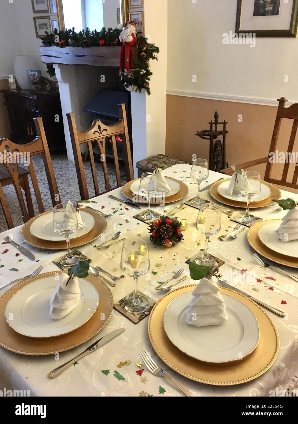 Christmas table setting - Smartphone Captured Stock Image