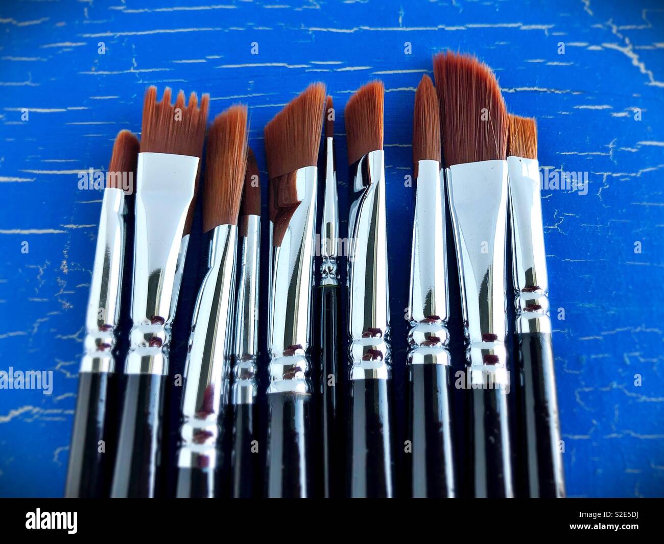 A variety of paintbrushes. Stock Photo