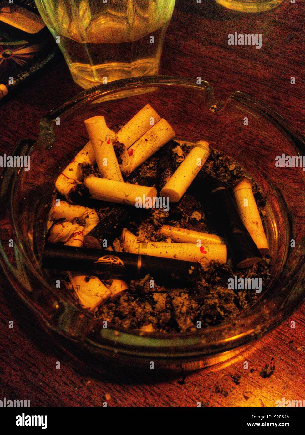Full Ashtray Stock Photo Alamy