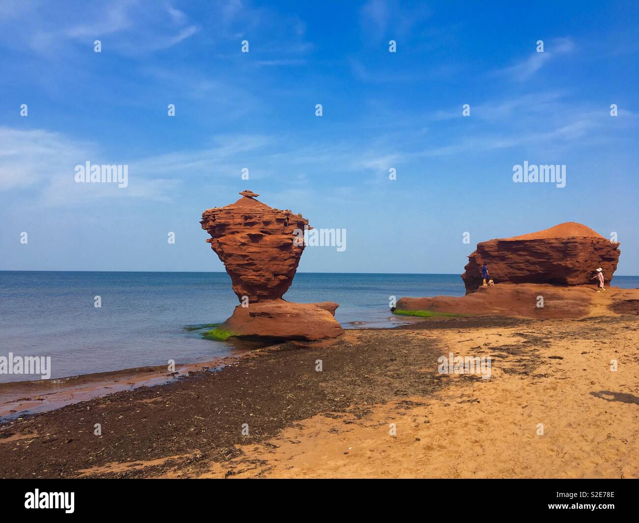 Tea cup rock on Thunder Cove Beach in Prince Edward Island Canada - Smartphone Captured Stock Image