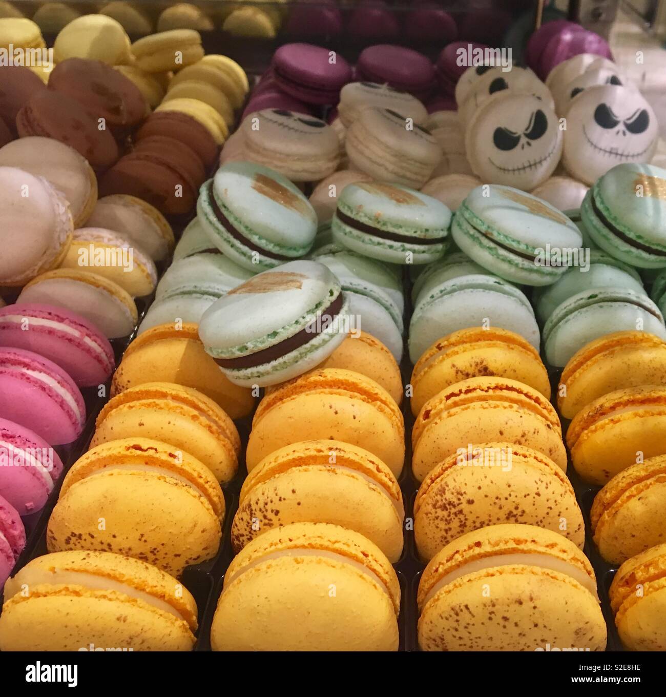 Macarons with spooky faces - Smartphone Captured Stock Image