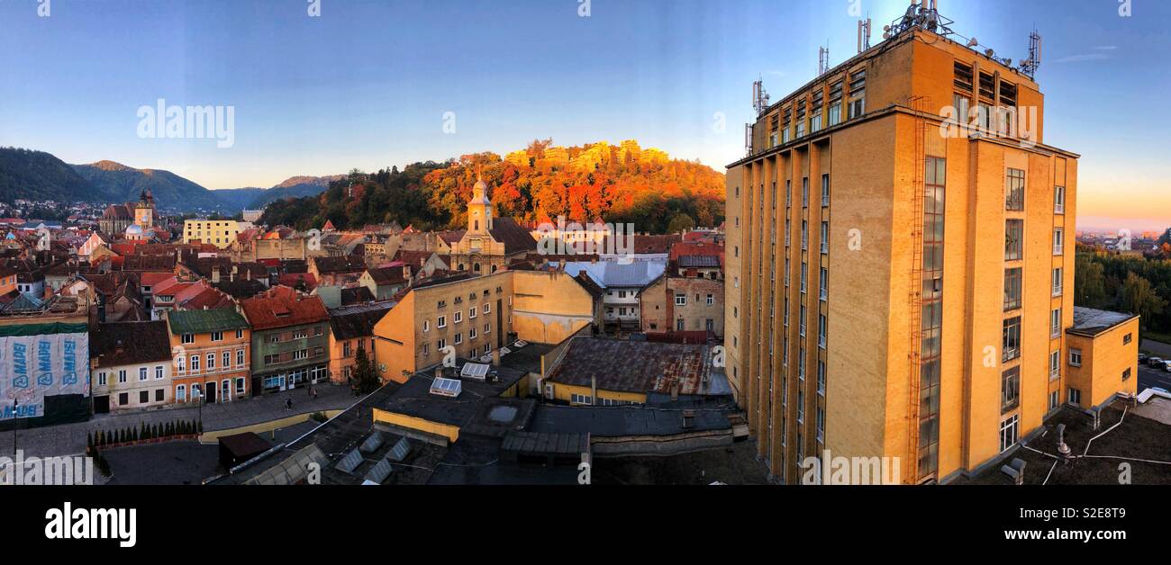 Panoramic view of Brasov, Romania. - Smartphone Captured Stock Image