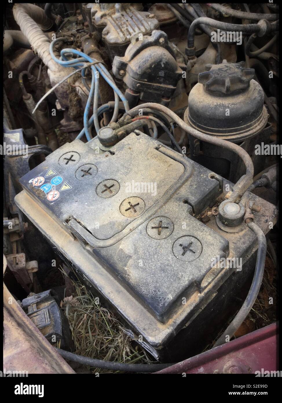 Abandoned Vauxhall Cavalier engine. Stock Photo