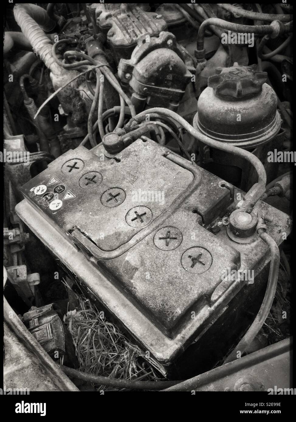 Abandoned Vauxhall Cavalier engine. Stock Photo
