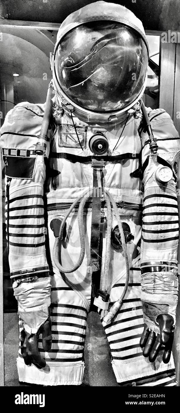 Cosmonaut Space Suit in black and white - Smartphone Captured Stock Image