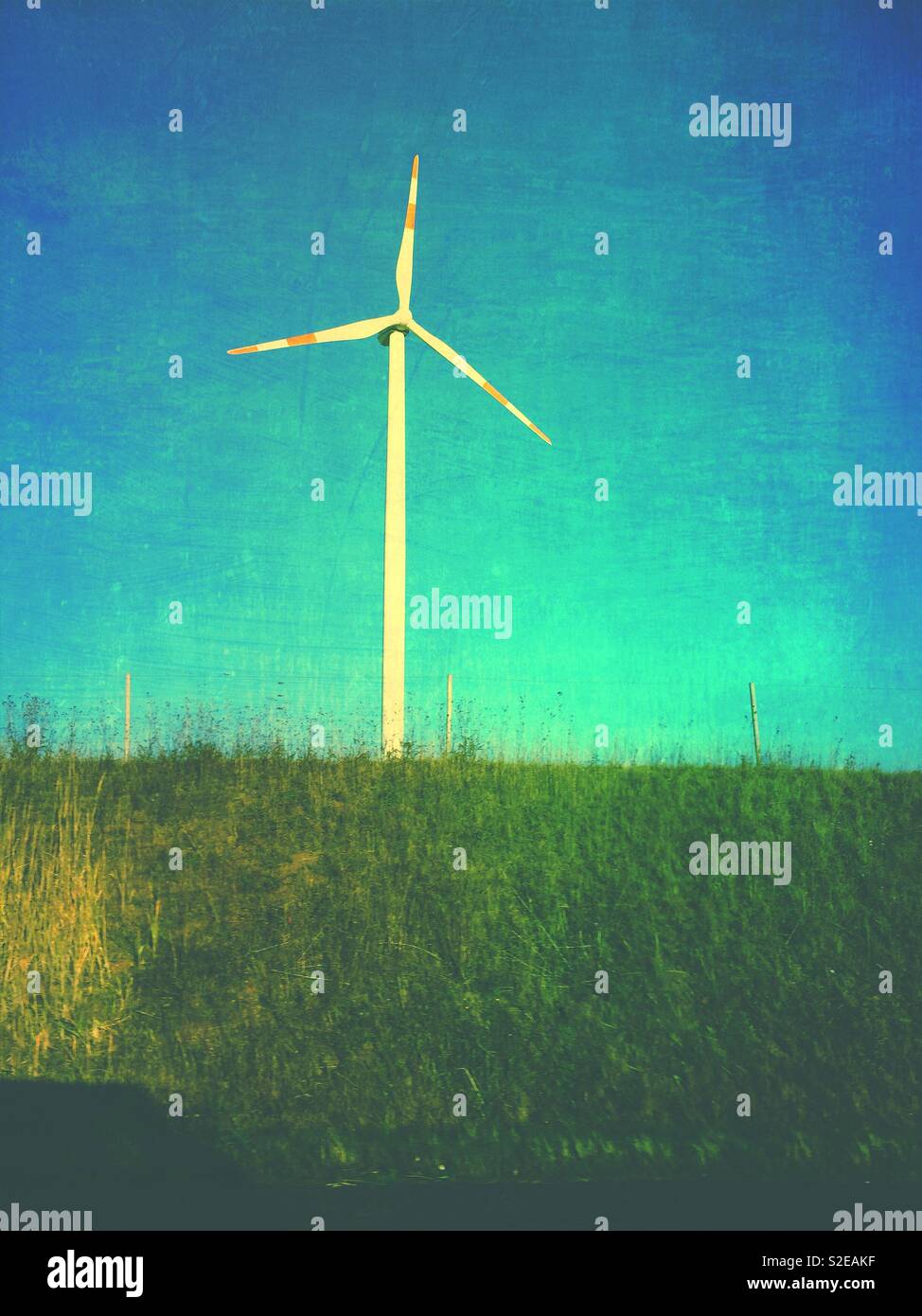 Wind turbine at Mecklenburg Western Pomerania Germany - Smartphone Captured Stock Image