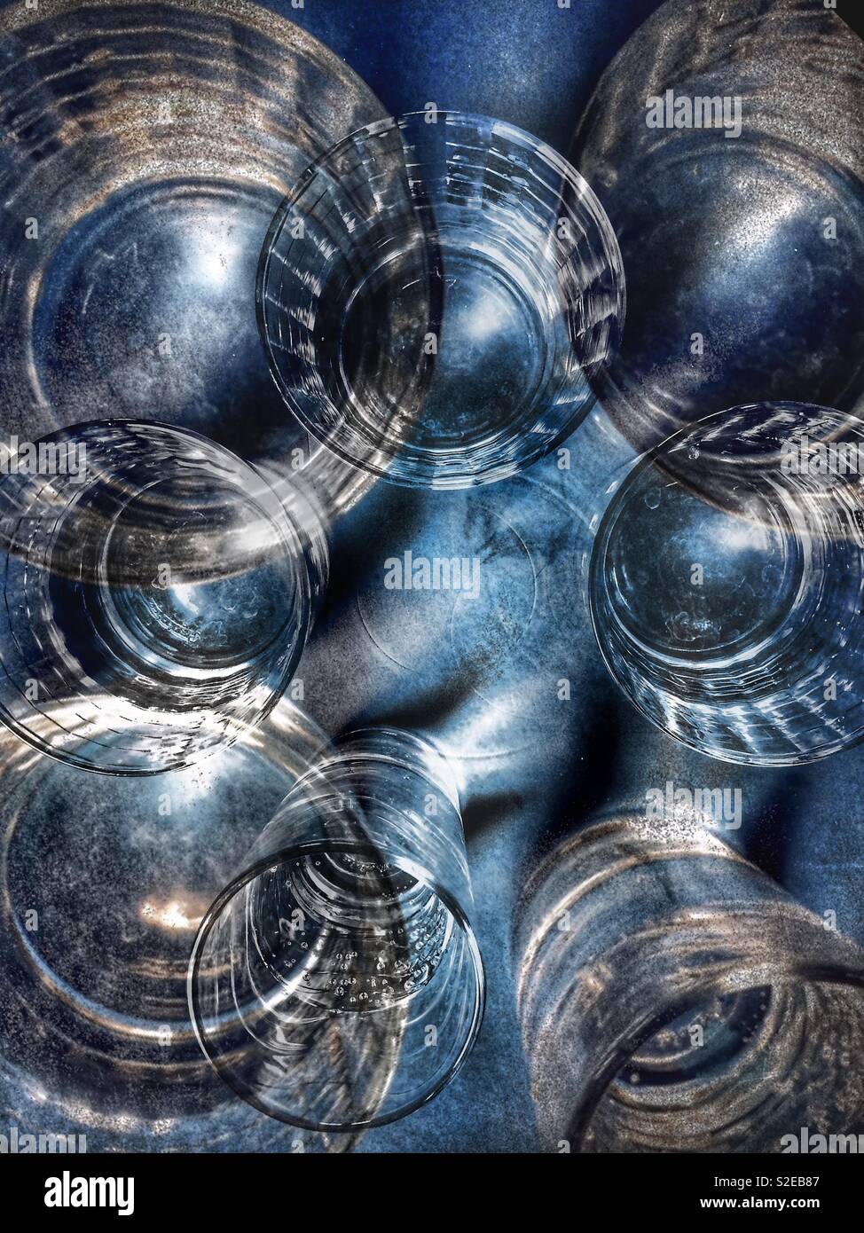 Set of glasses together,view from the top - Smartphone Captured Stock Image