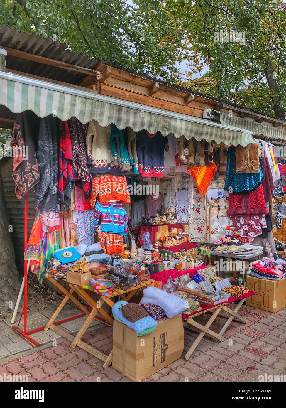 A local street vendor. - Smartphone Captured Stock Image