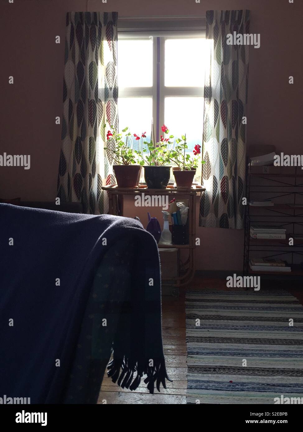 Weekend feeling. Traditional living room, Sweden. - Smartphone Captured Stock Image