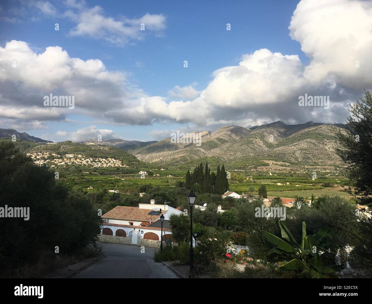Semi rural landscape near Orba, Spain Stock Photo