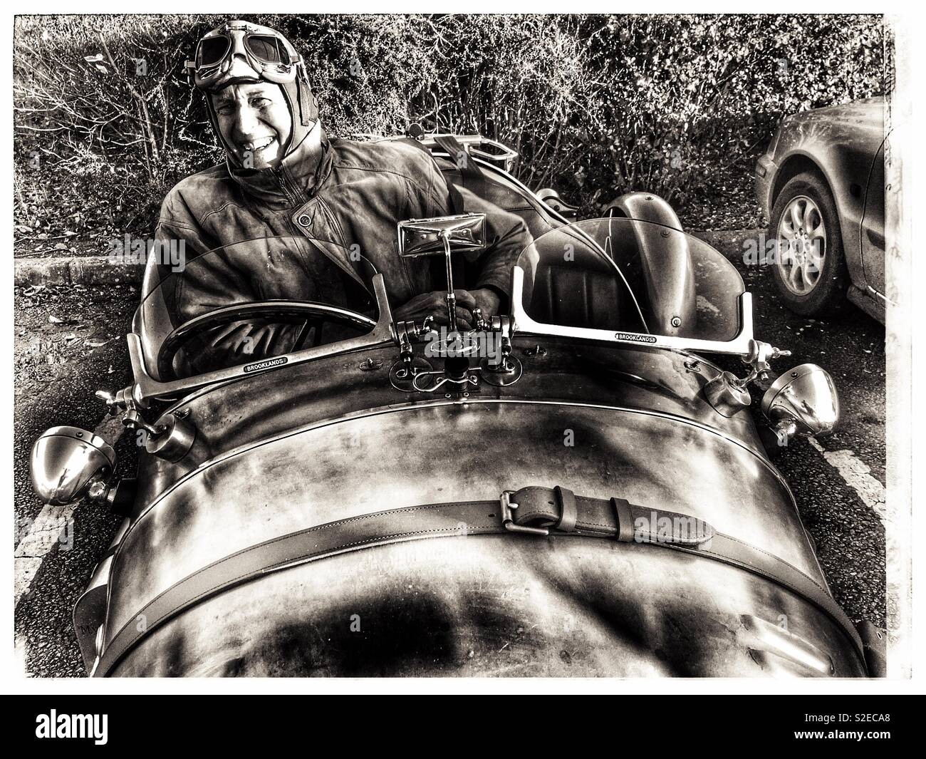 Homemade sports car with owner - Smartphone Captured Stock Image