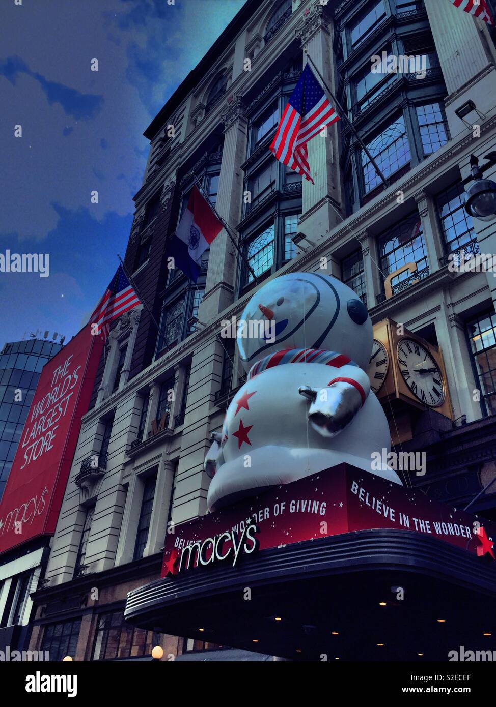 Sunny the snowpack display at Macy’s in Herald Square, NYC, USA - Smartphone Captured Stock Image