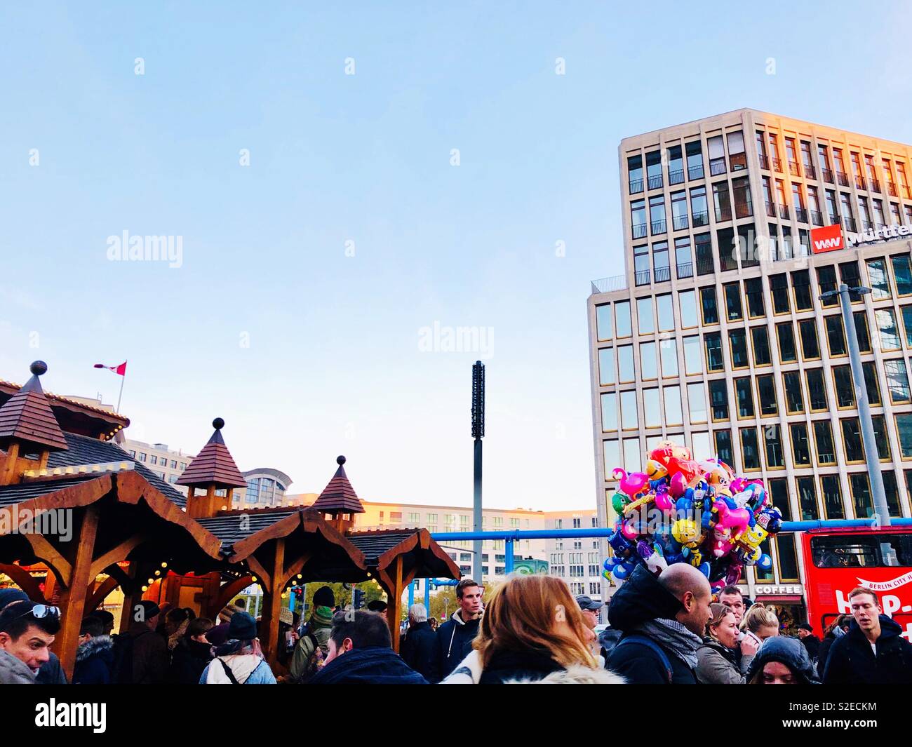 People on the christmas market on Potsdamer Platz, Berlin, Germany