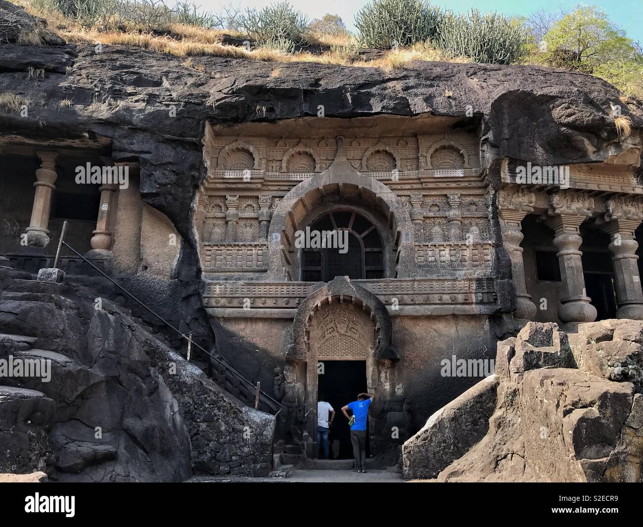 The Nasik caves or Pandavleni Caves Trirashmi being the name of the hills in which the caves are located in group of 24 caves carved between the 1st century BCE and the 3nd century BCE. INDIA. Stock Photo