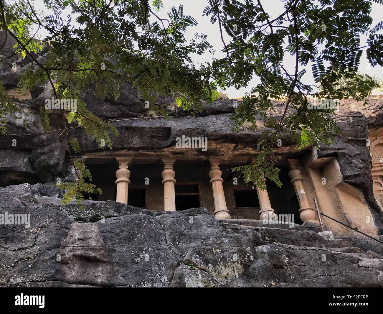The Nasik caves or Pandavleni Caves Trirashmi being the name of the hills in which the caves are located in group of 24 caves carved between the 1st century BCE and the 3nd century BCE. INDIA. Stock Photo