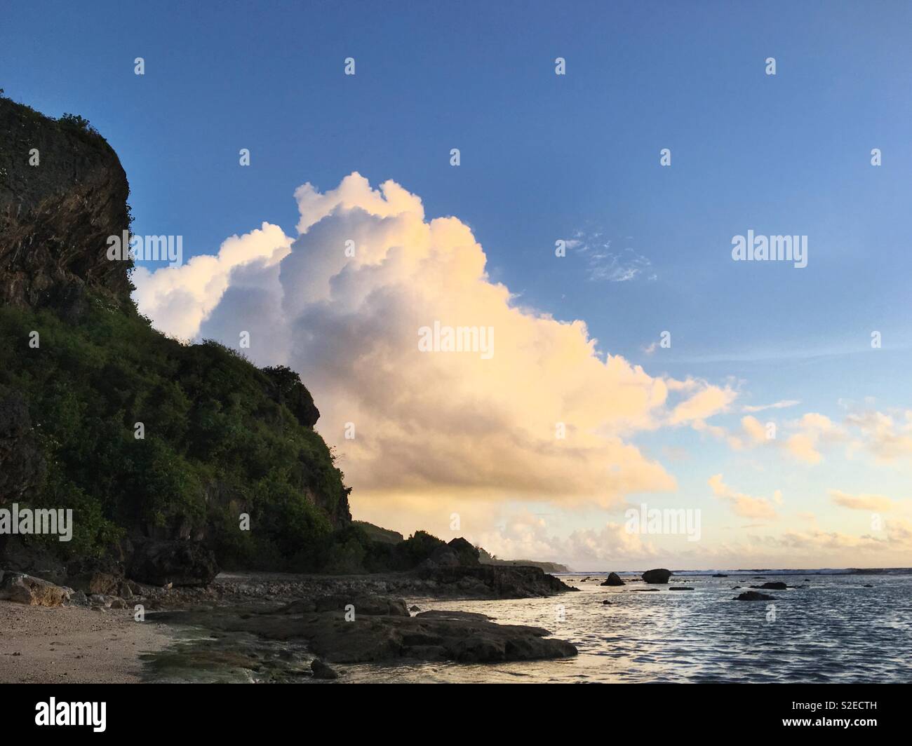 Tagachang Beach at dawn. Guam, Micronesia. Stock Photo