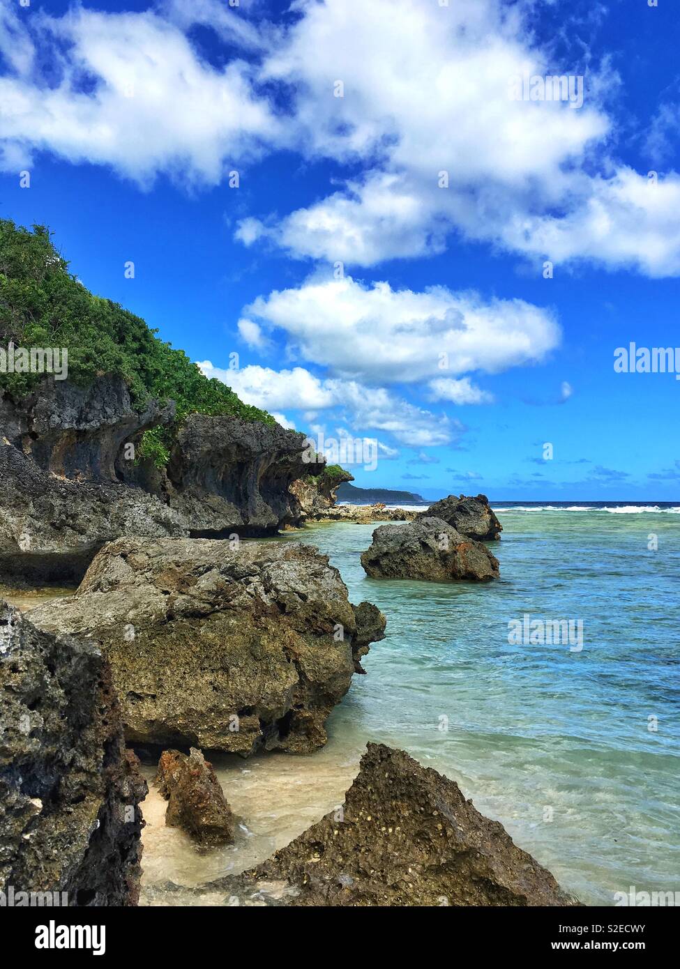 Tagachang Beach in Guam. Stock Photo
