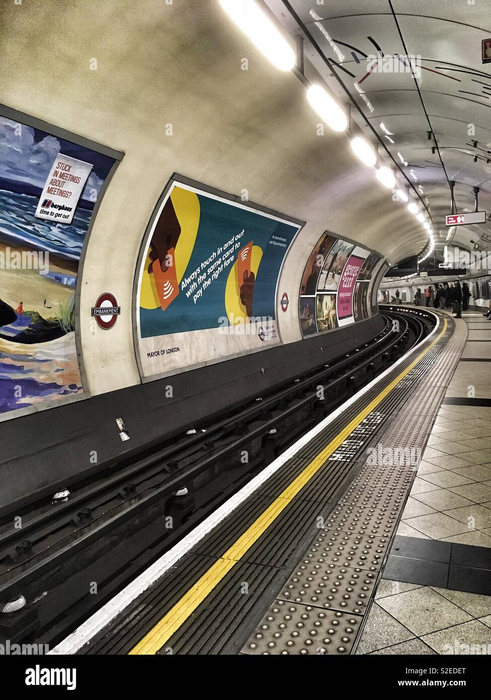 Embankment Underground Station in London, England Stock Photo