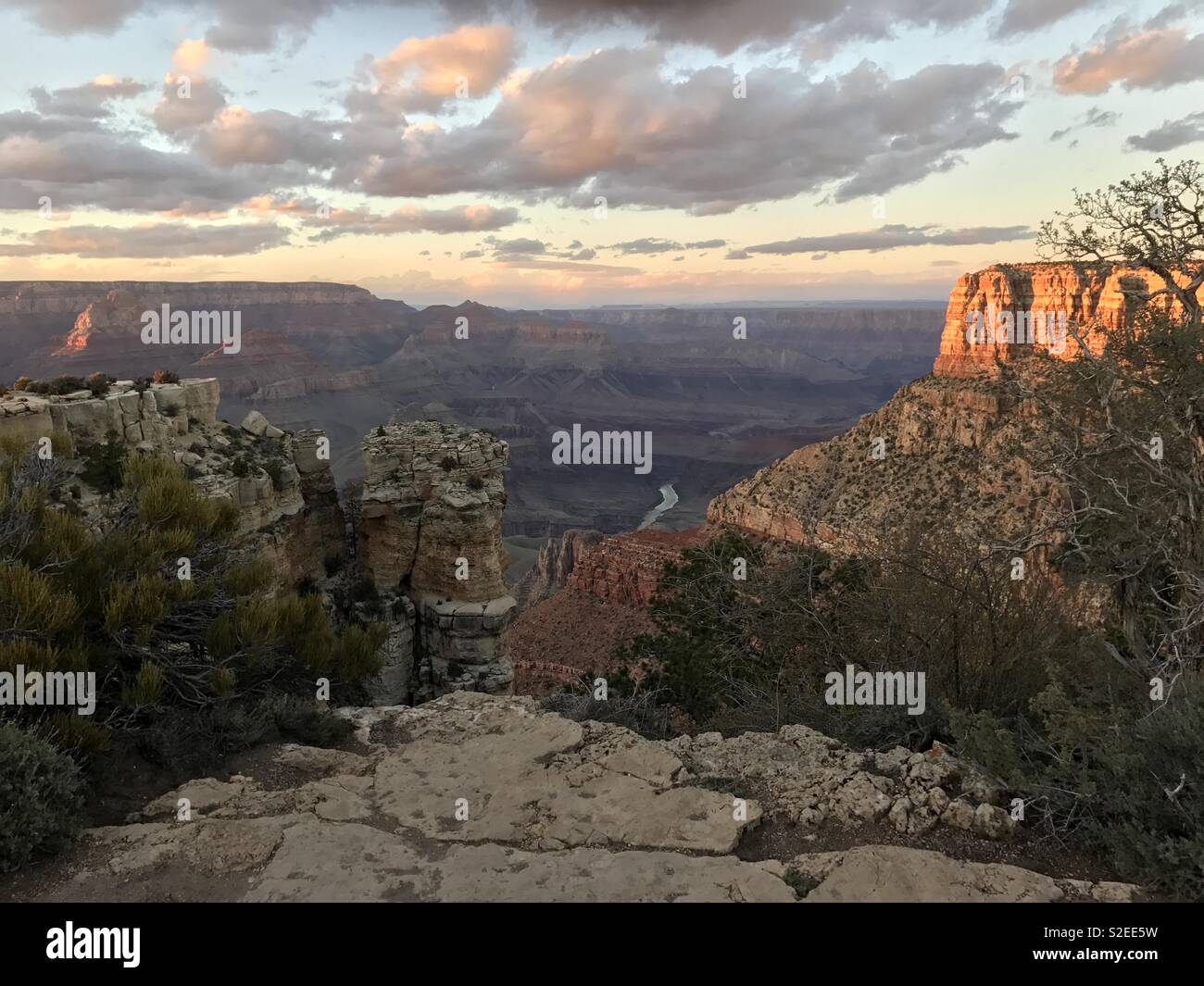 Grand Canyon at sunset - Smartphone Captured Stock Image