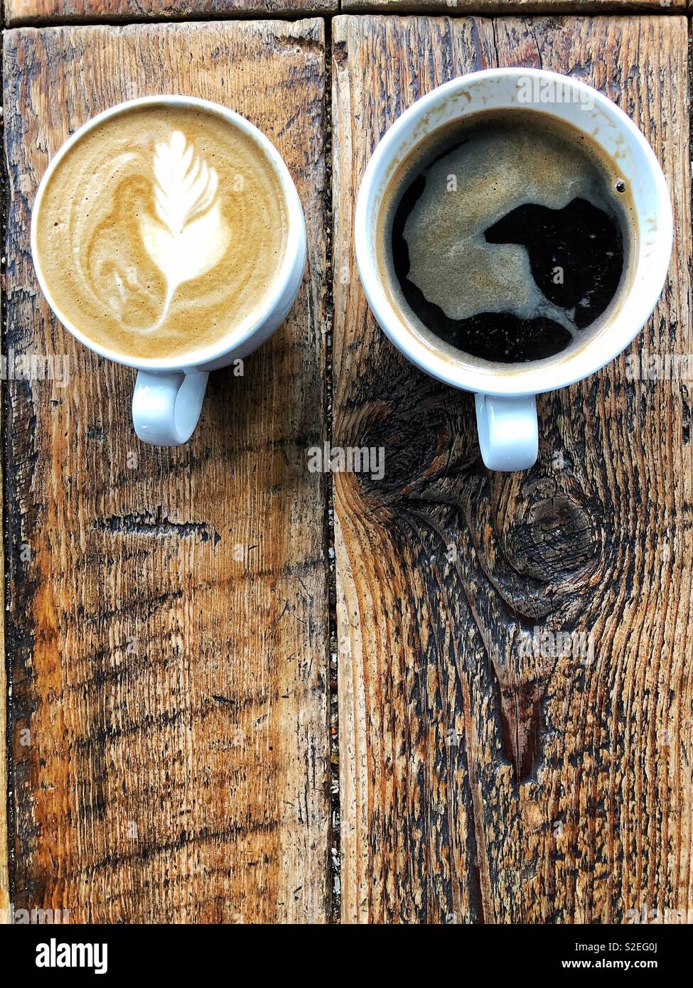 His and Hers coffees Stock Photo