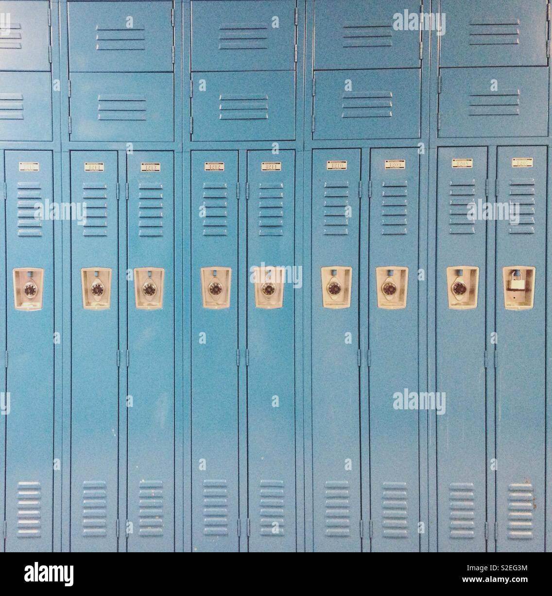 High School Lockers Stock Photo