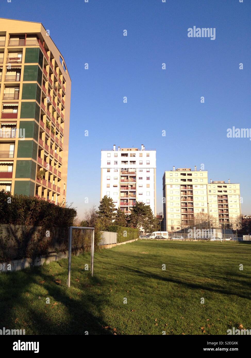 Tower blocks in Quinto Romano, Milan - Smartphone Captured Stock Image
