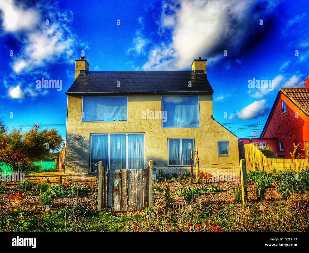 Ronina, Shingle Street, designed by Casswell Bank Architects, Suffolk, England. - Smartphone Captured Stock Image