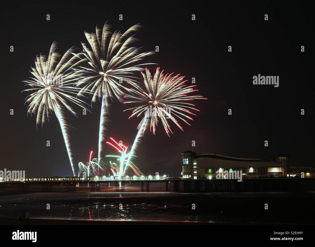 Fireworks at The Grand Pier Stock Photo Alamy