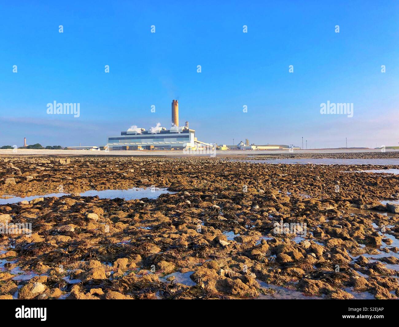 Aberthaw power station, Aberthaw, South Wales, November. - Smartphone Captured Stock Image