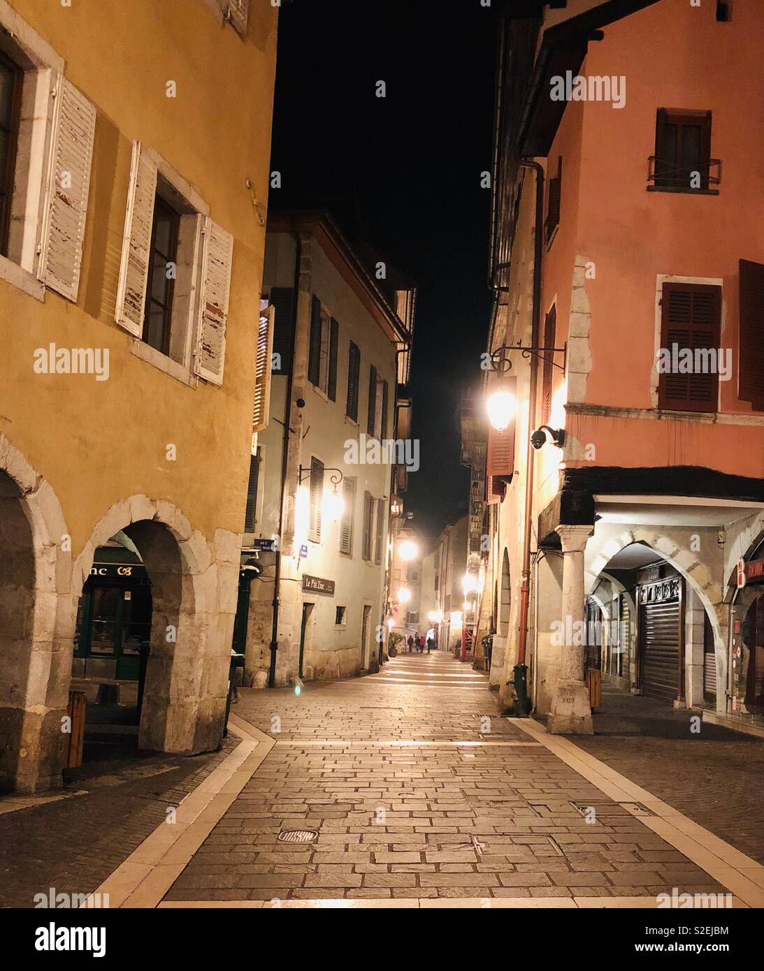 Annecy Old Town at Night Stock Photo