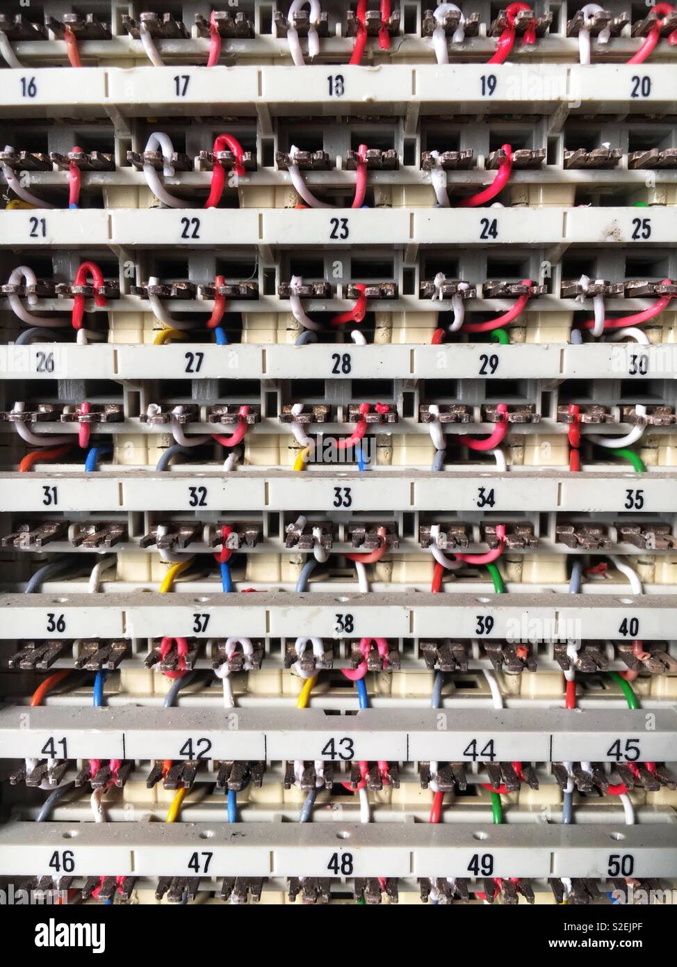 Telecom and network wiring tower Stock Photo - Alamy