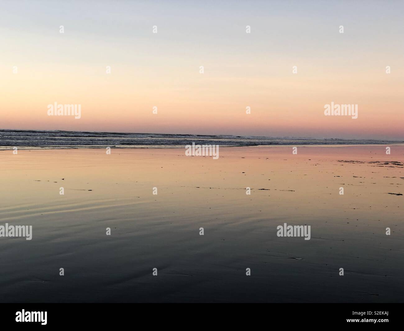 peaceful beach sunset Stock Photo