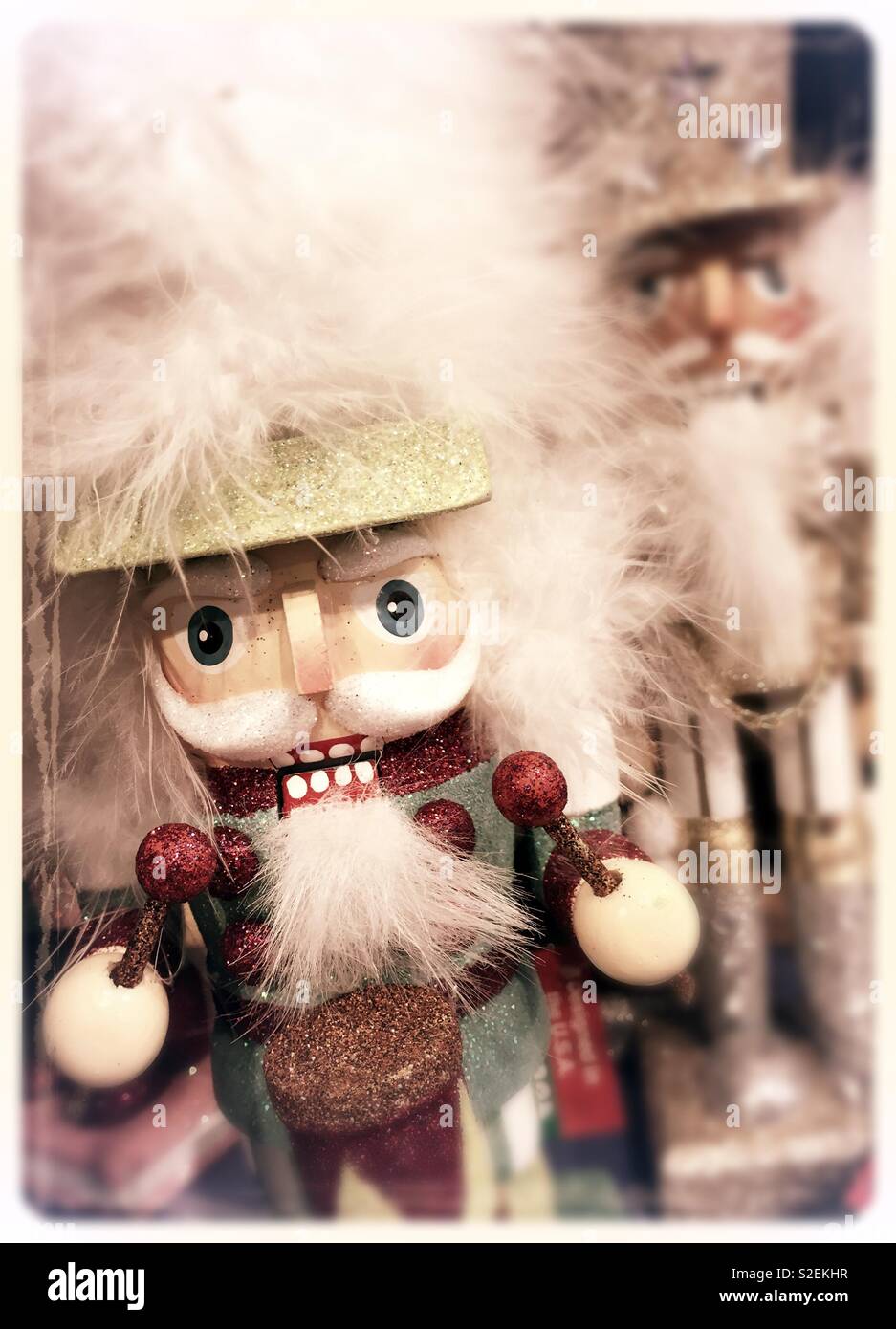 Christmas. Display of military nutcrackers, United States - Smartphone Captured Stock Image