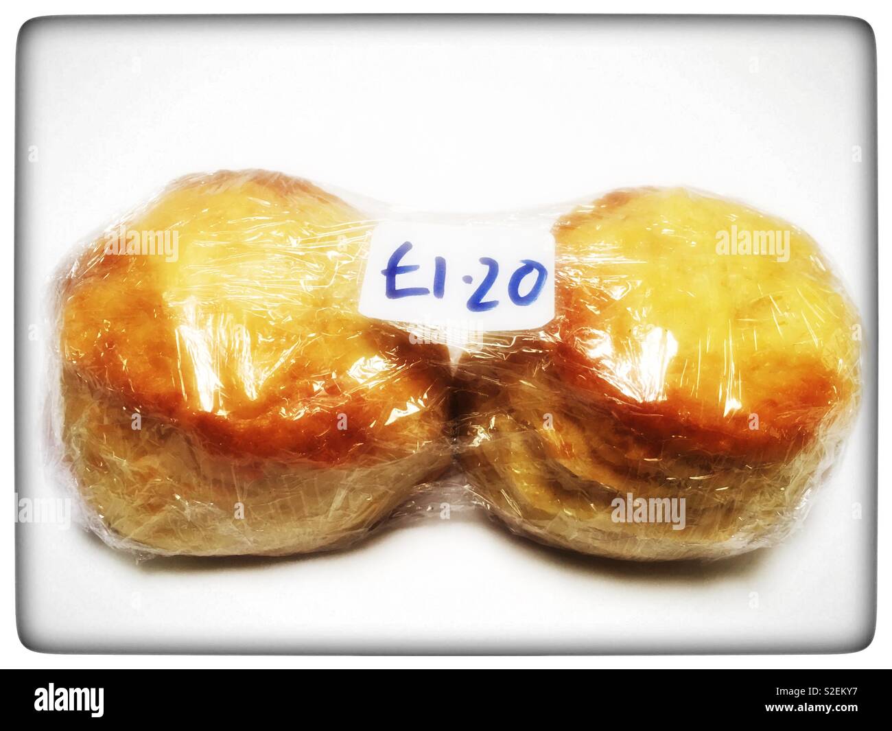 Homemade cheese scones sold at village fate - Smartphone Captured Stock Image