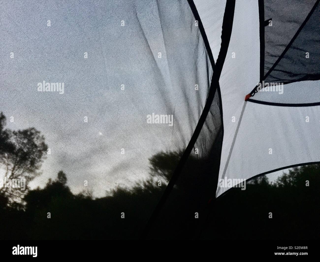 View from inside the tent. - Smartphone Captured Stock Image