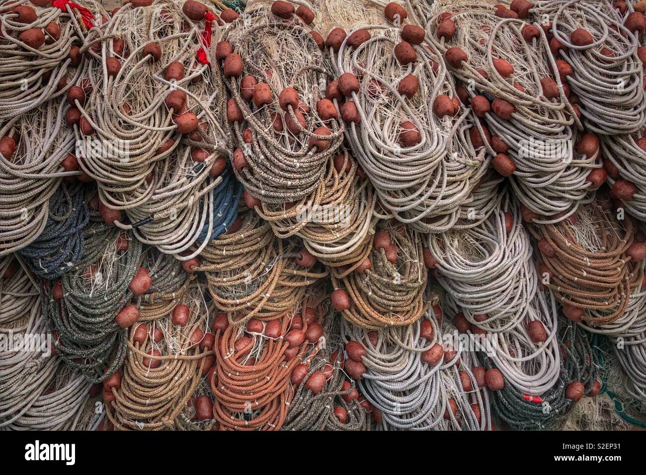Fishing ropes and floats - Smartphone Captured Stock Image