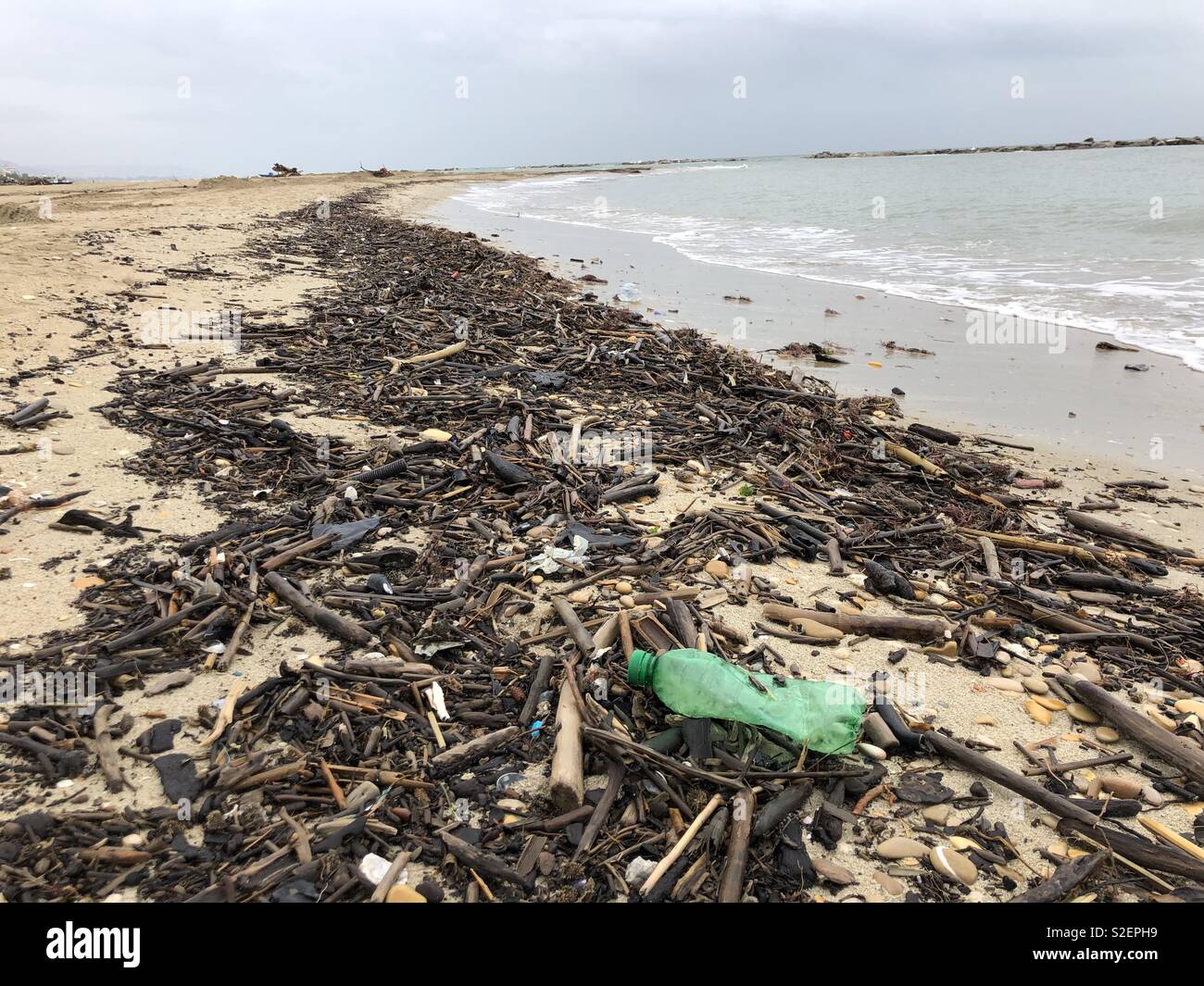 Coastal view during an autumn day of november - Smartphone Captured Stock Image