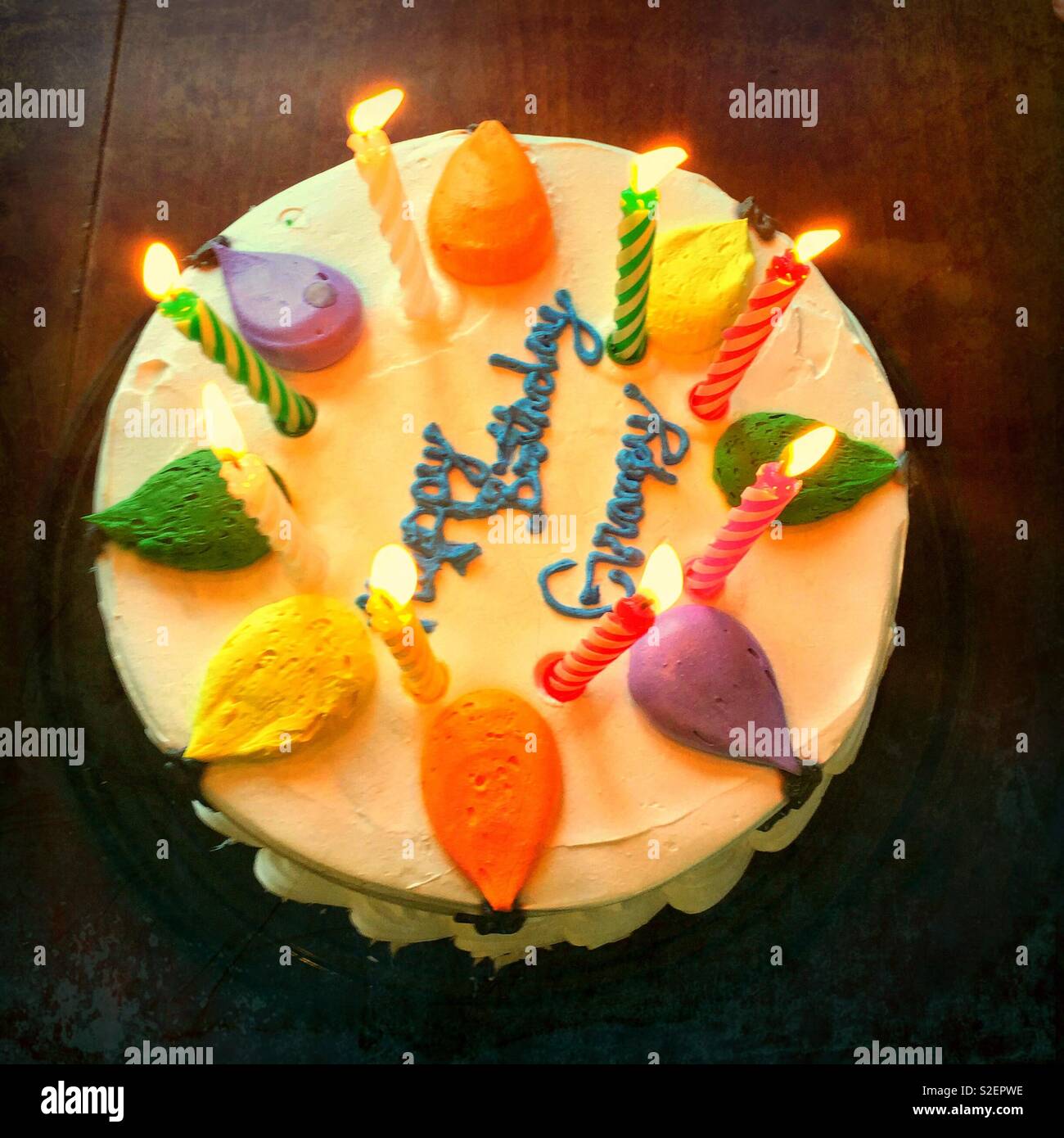 Happy Birthday Grampy cake. - Smartphone Captured Stock Image
