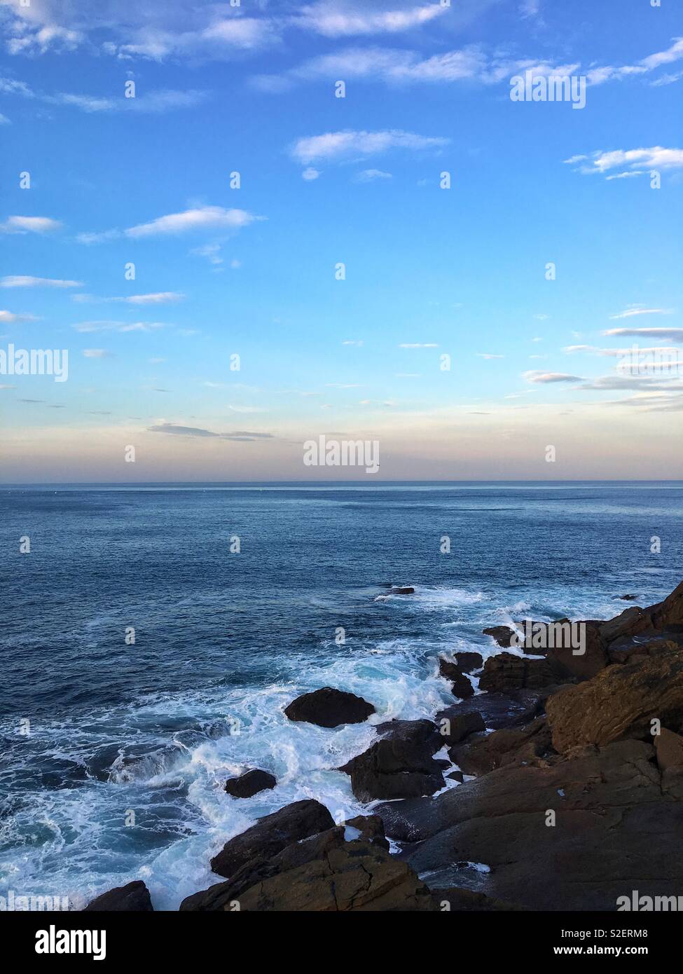 Beach Sunset - San Sebastián, Spain Stock Photo