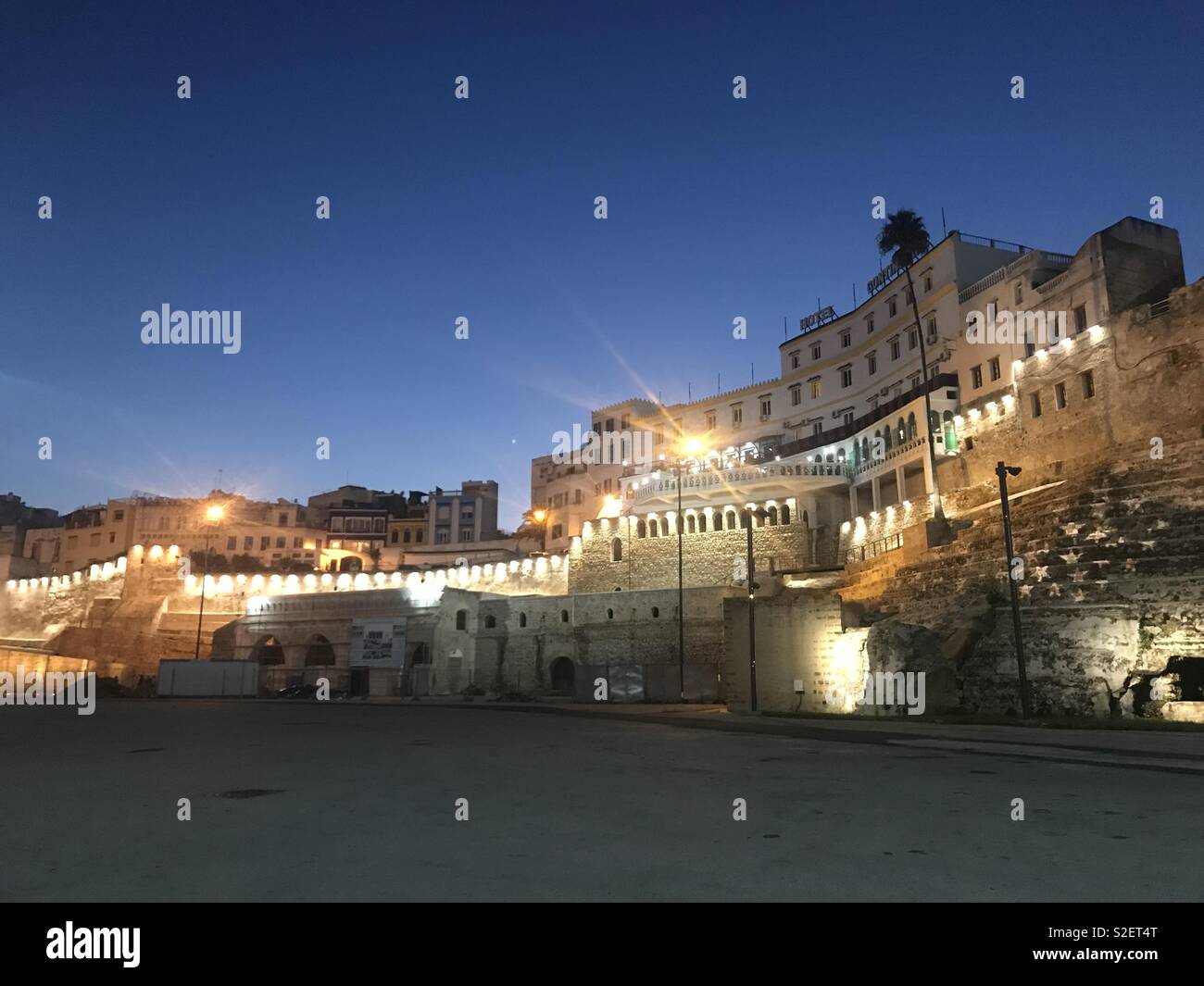 Tangier by night. Morocco, Africa Stock Photo
