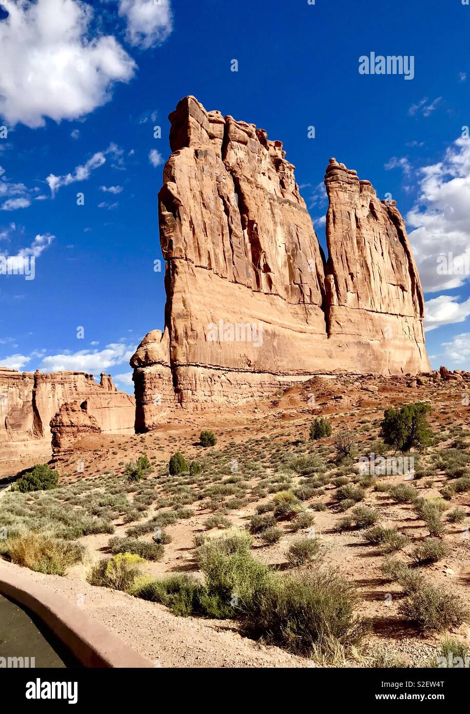 Thin red rock in Arches - Smartphone Captured Stock Image