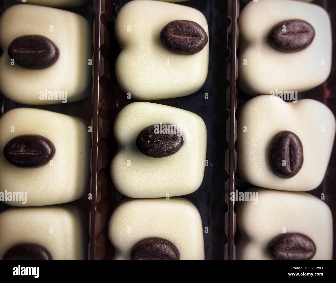 Chocolate goodness with a coffee bean on top - Smartphone Captured Stock Image