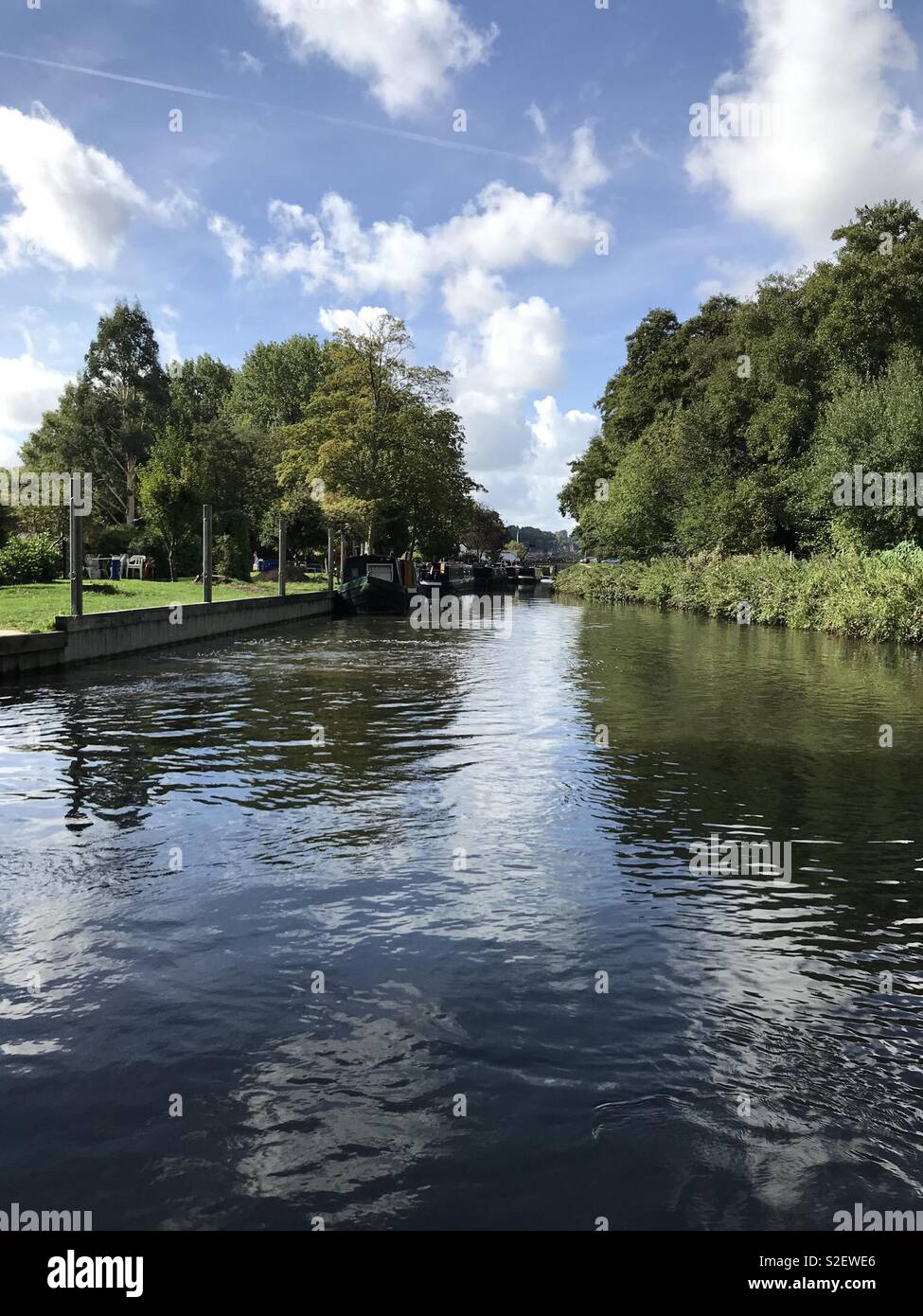 Moorings at Boathouse on the River Wey, Godalming, Surrey, England Stock Photo Alamy