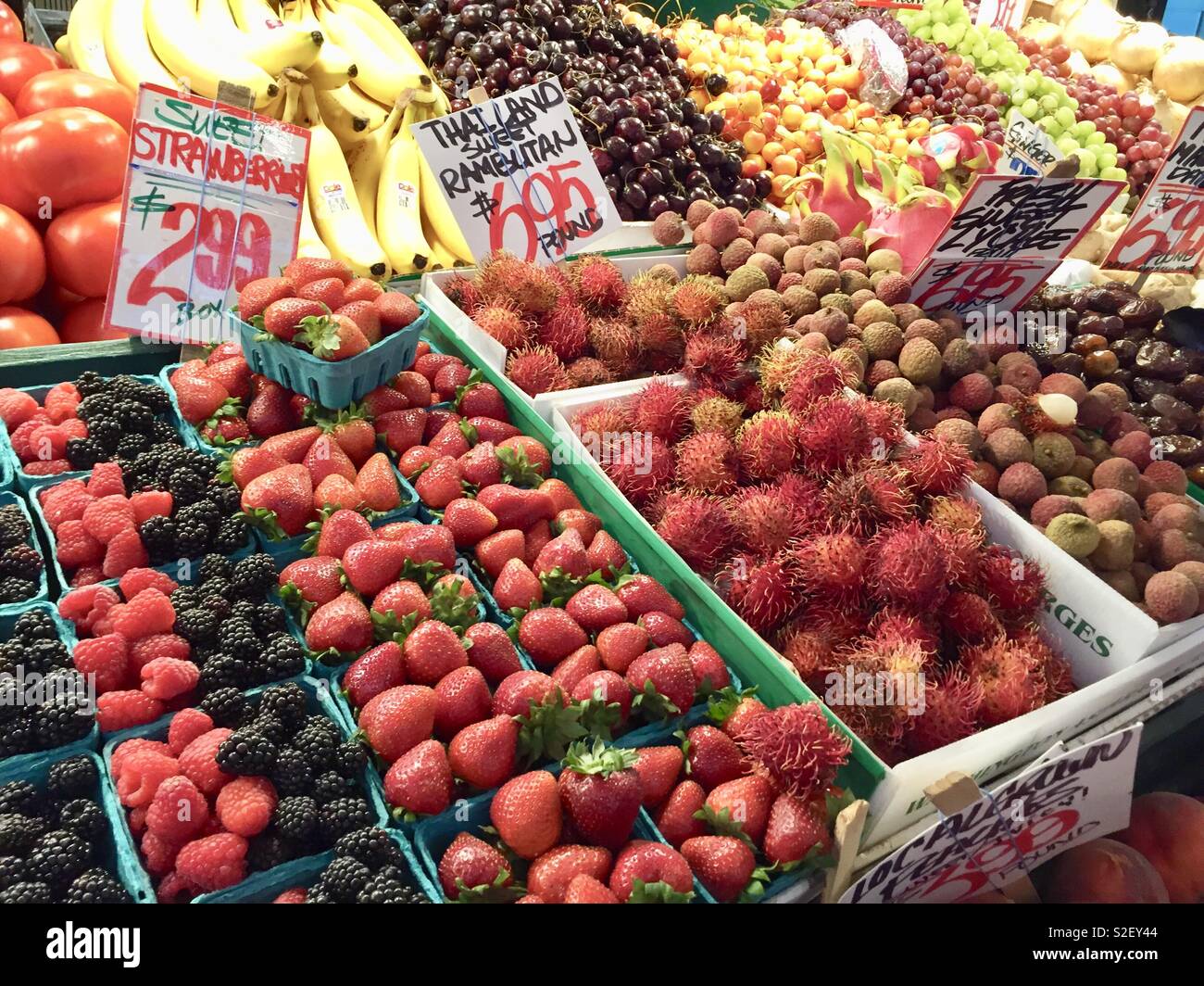 Fruit market Seattle - Smartphone Captured Stock Image