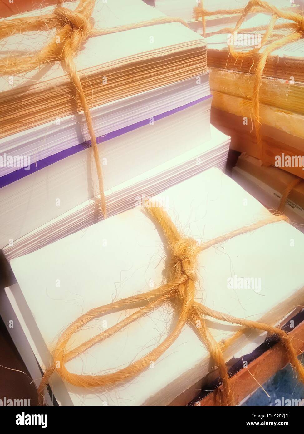 Display of generic bound hard back books, United States - Smartphone Captured Stock Image