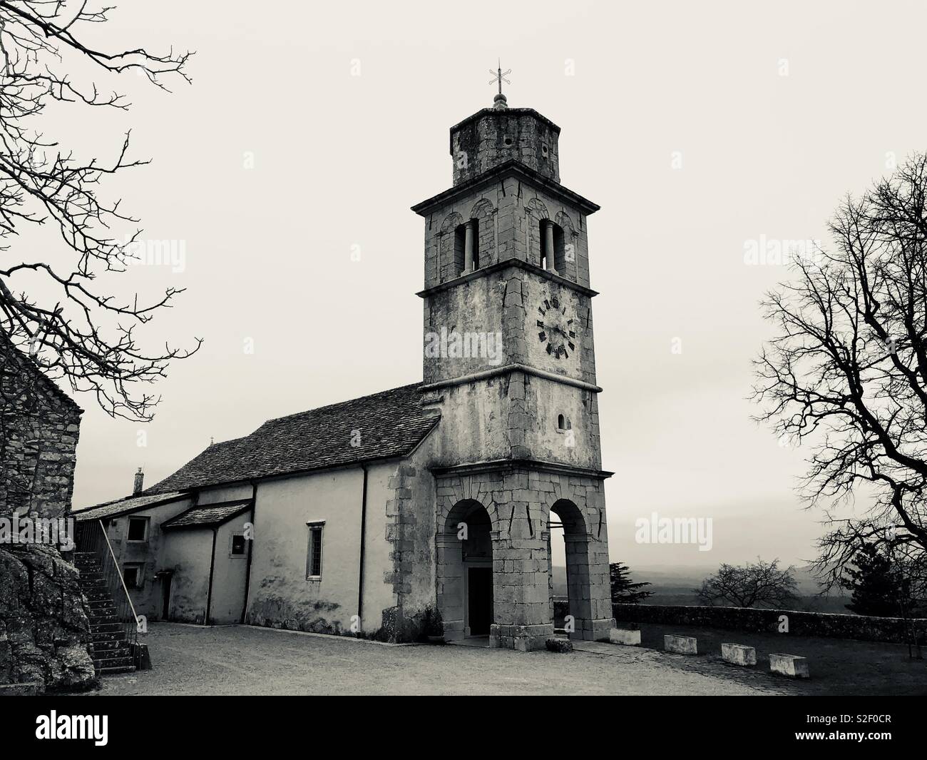 Sanctuary of Monrupino (Santuario di Santa Maria Assunta) in Monrupino, Friuli Venezia Giulia, Italy - Smartphone Captured Stock Image