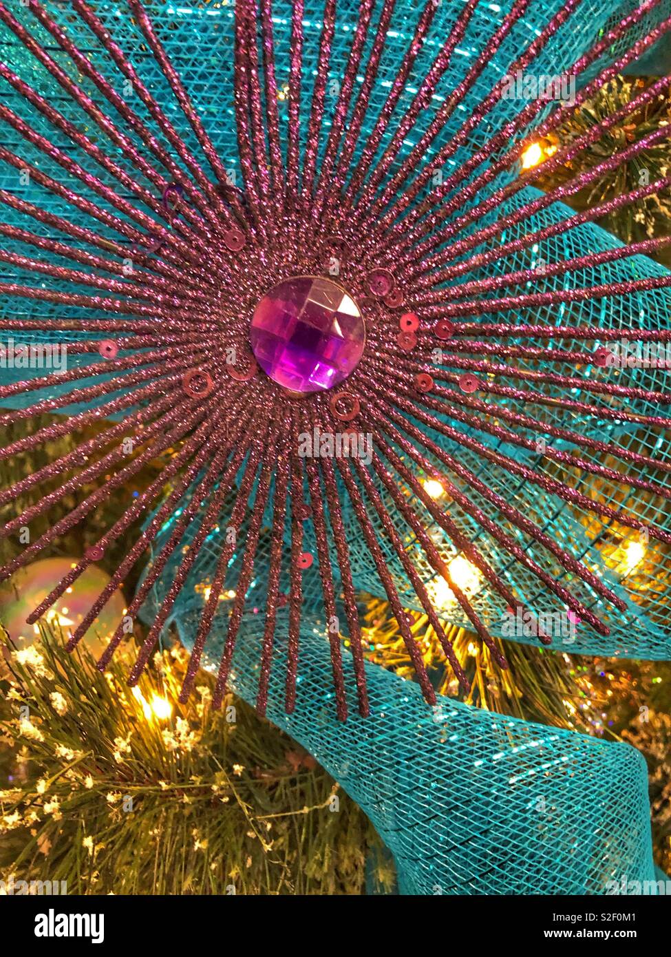 A sparkly Christmas ornament. - Smartphone Captured Stock Image