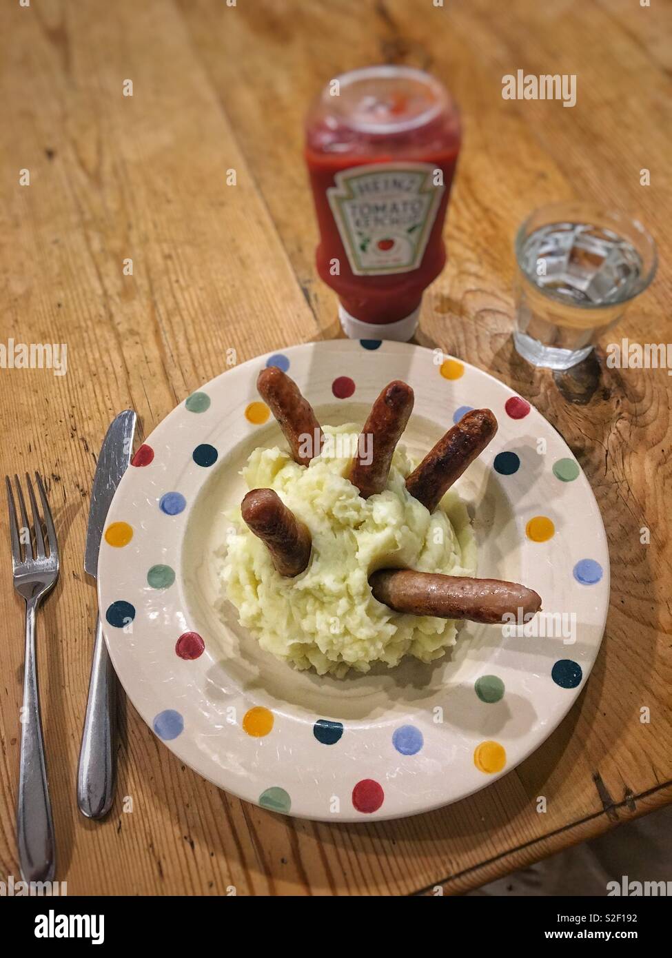 Sausage and mash Stock Photo