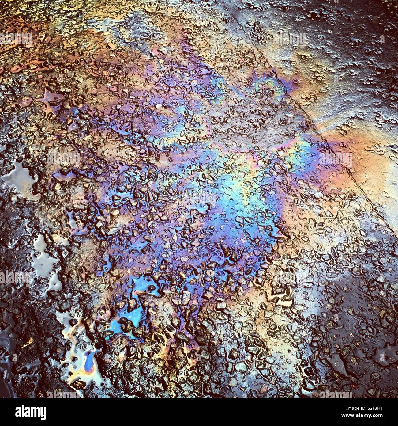 Oil spill on the road Stock Photo Alamy
