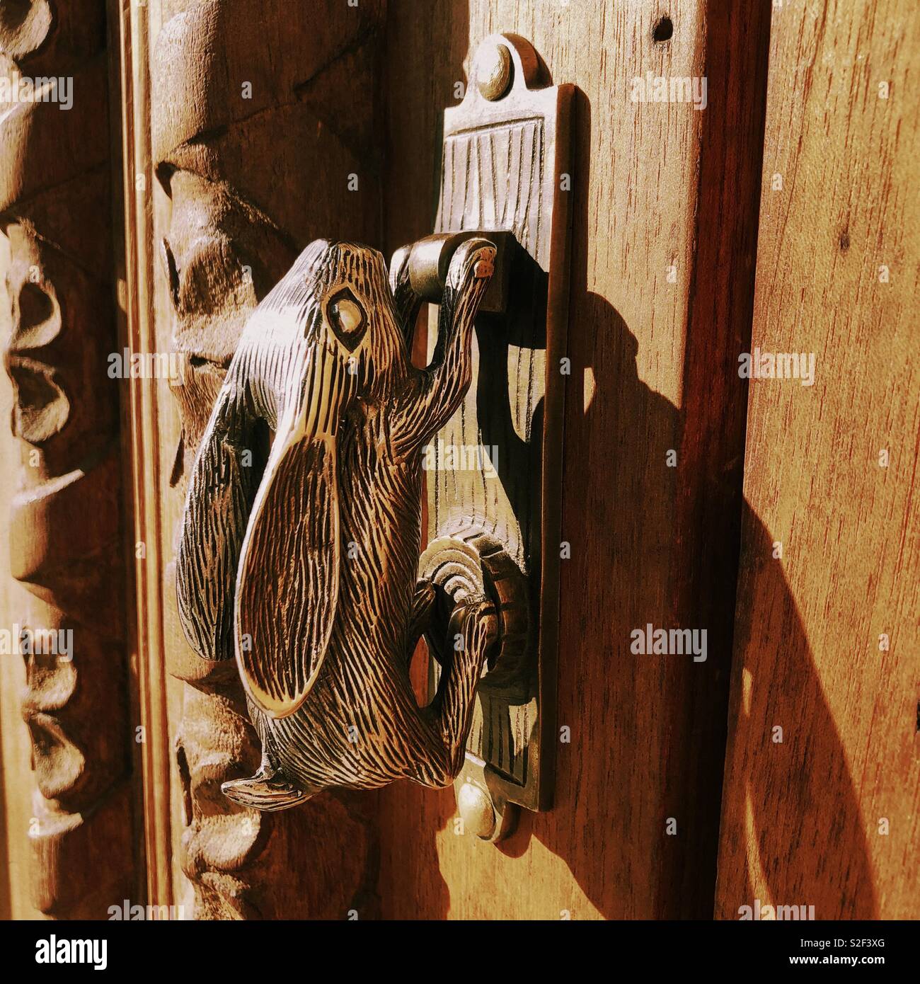 Close up of door knocker - Smartphone Captured Stock Image